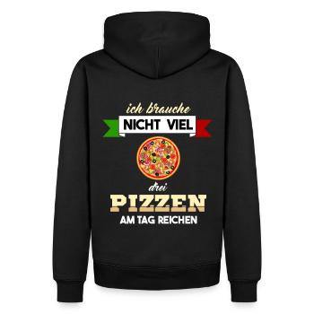 Drei Pizzen am Tag Italien italienische Pizza Fan - Männer Premium Bio Hoodie - Schwarz - Hinten - Nico (187cm)