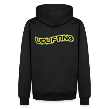 Rétro Wave Trance Édifiante - Sweat à capuche Premium bio Homme - noir - Dos - Nico (187cm)