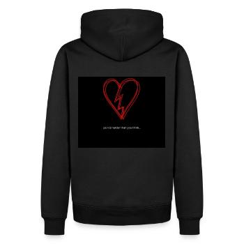 Pain - Männer Premium Bio Hoodie - Schwarz - Hinten - Nico (187cm)