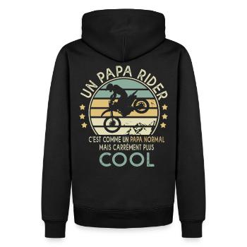 papa rider c'est cool cadeau sport papa motocross - Sweat à capuche Premium bio Homme - noir - Dos - Nico (187cm)