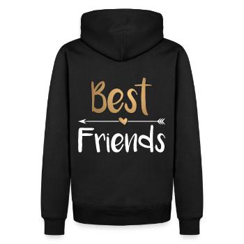 Beste Freunde Best Friends - gold weiß - Männer Premium Bio Hoodie - Schwarz - Hinten - Nico (187cm)