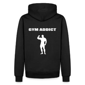 Gym Addict Bodybuilding Man Edition blanc - Sweat à capuche Premium bio Homme - noir - Dos - Nico (187cm)