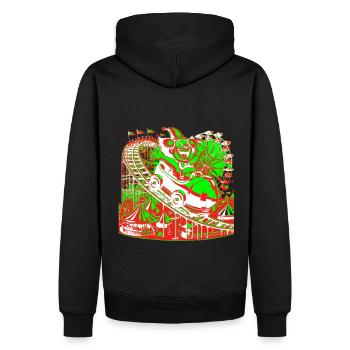 Clown auf der Achterbahn - Männer Premium Bio Hoodie - Schwarz - Hinten - Nico (187cm)
