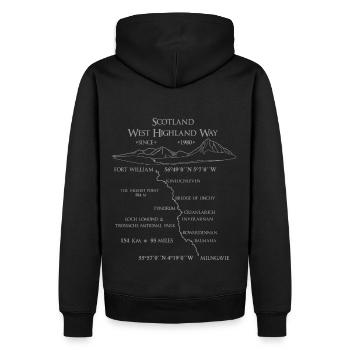 Scotland West Highland Way, Berglandschaft, grau - Männer Premium Bio Hoodie - Schwarz - Hinten - Nico (187cm)