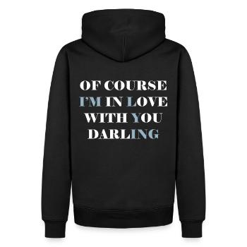 Sarcastic Beau Top - Men’s Premium Organic Hoodie - black - Back - Nico (187cm)