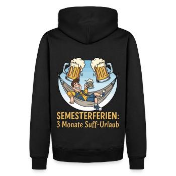 Vacances semestrielles : Vacances alcoolisées - Sweat à capuche Premium bio Homme - noir - Dos - Nico (187cm)