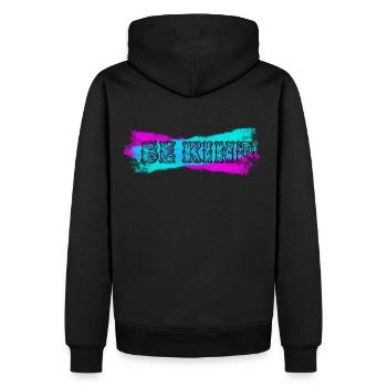BE KIND - Männer Premium Bio Hoodie - Schwarz - Hinten - Nico (187cm)