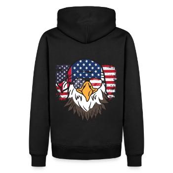 4 juillet Jour de l’indépendance USA Amérique patriotique - Sweat à capuche Premium bio Homme - noir - Dos - Nico (187cm)