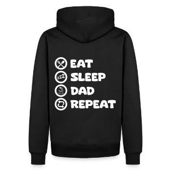 Mange Dors Papa Répétez Vatertag Papa Fête des Pères - Sweat à capuche Premium bio Homme - noir - Dos - Nico (187cm)