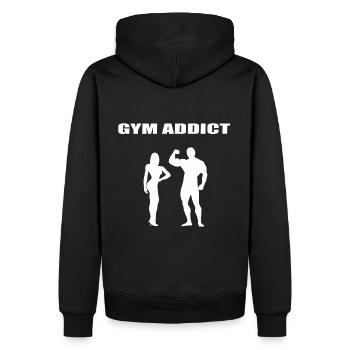 Gym Addict Bodybuilding Couple Edition blanc - Sweat à capuche Premium bio Homme - noir - Dos - Nico (187cm)