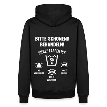 Dieser Lappen ist 50 Jahre alt - Männer Premium Bio Hoodie - Schwarz - Hinten - Nico (187cm)
