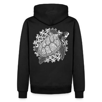Turtle 23 - Men’s Premium Organic Hoodie - black - Back - Nico (187cm)