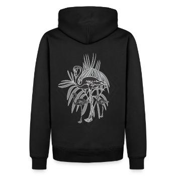 schwarz Flamingos - Männer Premium Bio Hoodie - Schwarz - Hinten - Nico (187cm)