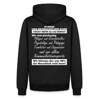 Heilerziehungspfleger - Männer Premium Bio Hoodie - Schwarz - Hinten - Nico (187cm)