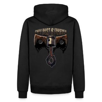 Only Rust Is Forever - Men’s Premium Organic Hoodie - black - Back - Nico (187cm)