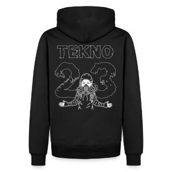 tekno 23 - Sweat à capuche Premium bio Homme - noir - Dos - Nico (187cm)
