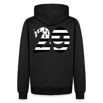 29 Bretagne drapeau - Sweat à capuche Premium bio Homme - noir - Dos - Nico (187cm)