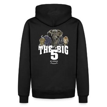 THE BIG 5 of Africa - Männer Premium Bio Hoodie - Schwarz - Hinten - Nico (187cm)