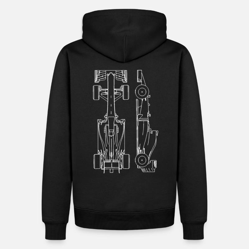 Plan de voiture de course - Sweat à capuche Premium bio Homme - noir