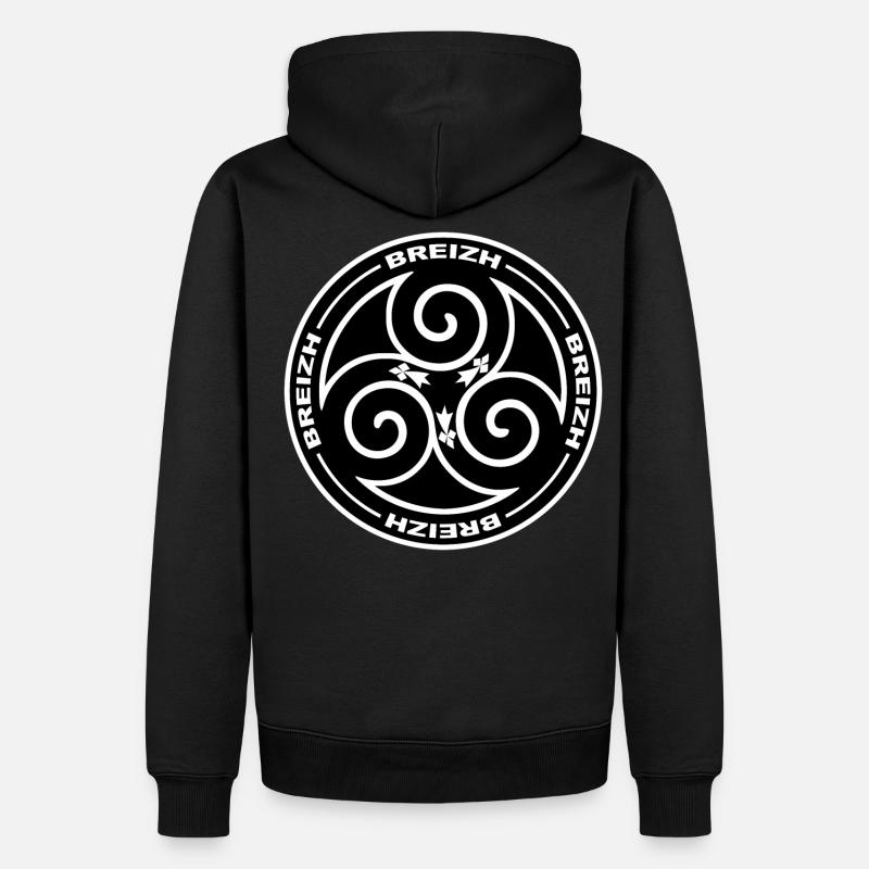 bretagne - breizh triskel 08 - Sweat à capuche Premium bio Homme - noir