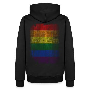 arc-en-ciel lgbt - Sweat à capuche Premium bio Homme - noir - Dos - Nico (187cm)