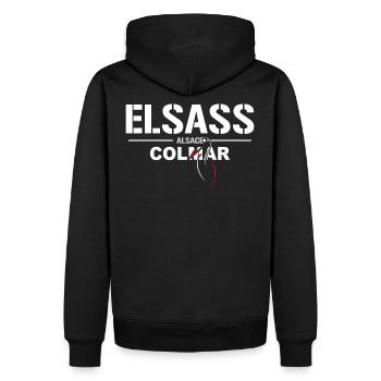 Elsass Colmar - Männer Premium Bio Hoodie - Schwarz - Hinten - Nico (187cm)