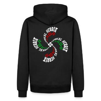 Basque Cross - Men’s Premium Organic Hoodie - black - Back - Nico (187cm)