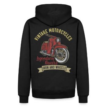 East Block Custom KR 51 Schwalbe Vintage - Men’s Premium Organic Hoodie - black - Back - Nico (187cm)