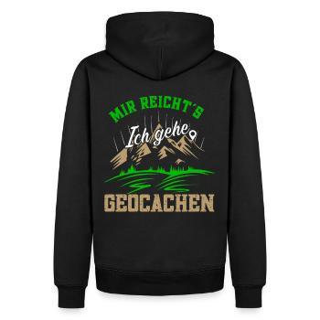 Mir reichts ich geh Geocachen white - Männer Premium Bio Hoodie - Schwarz - Hinten - Nico (187cm)
