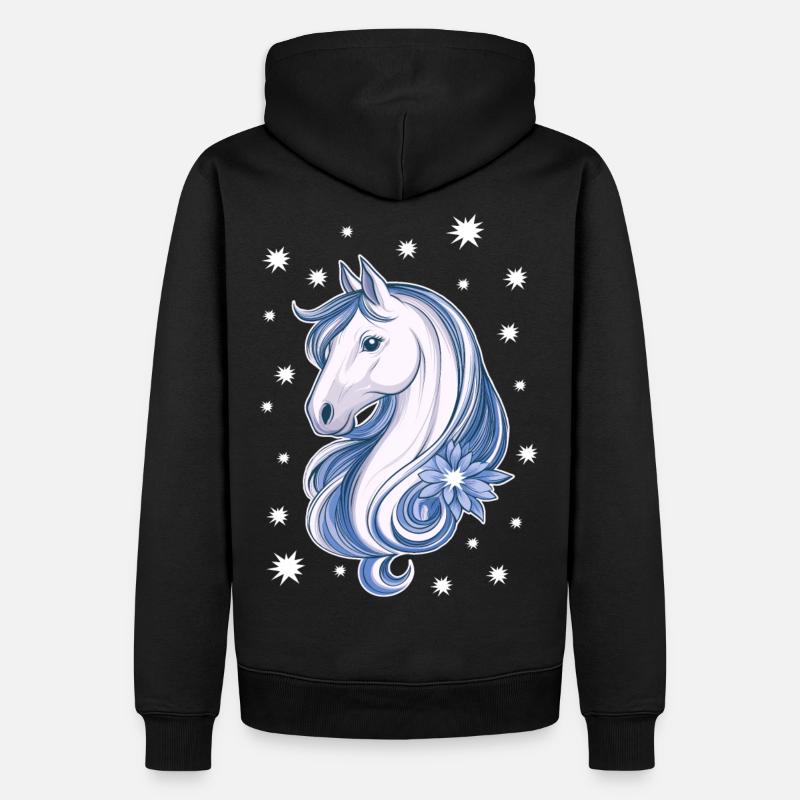 Cheval avec des étoiles - Sweat à capuche Premium bio Homme - noir