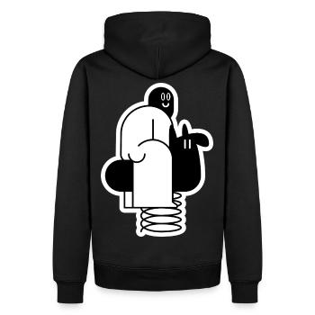 Swinging Thug - Männer Premium Bio Hoodie - Schwarz - Hinten - Nico (187cm)