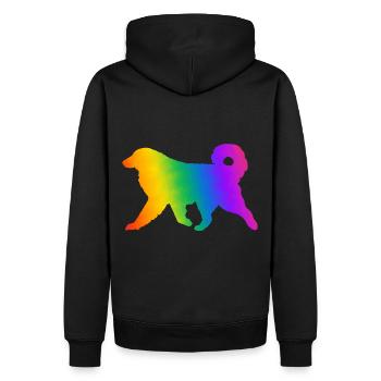 Pyrenäen-Sennenhund, vollständig anpassbar nach Wunsch - Männer Premium Bio Hoodie - Schwarz - Hinten - Nico (187cm)