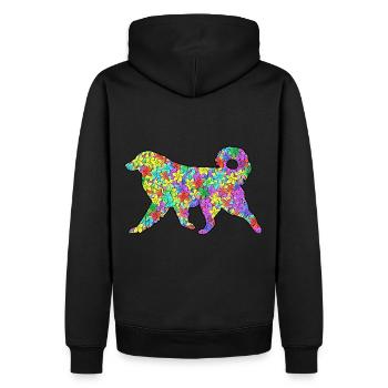 Pyrenäen-Sennenhund, vollständig anpassbar nach Wunsch - Männer Premium Bio Hoodie - Schwarz - Hinten - Nico (187cm)