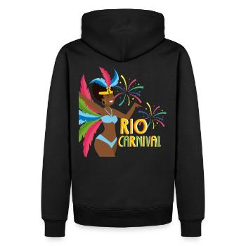 Carnaval Brésilien - Carnaval de Rio - Sweat à capuche Premium bio Homme - noir - Dos - Nico (187cm)
