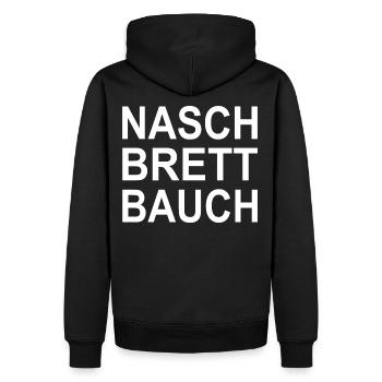 Lustige Sprüche Naschbrettbauch Geschenkidee - Männer Premium Bio Hoodie - Schwarz - Hinten - Nico (187cm)