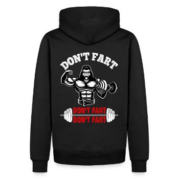 Nicht Furzen-lustige Bodybuilder-Geschenkidee - Männer Premium Bio Hoodie - Schwarz - Hinten - Nico (187cm)