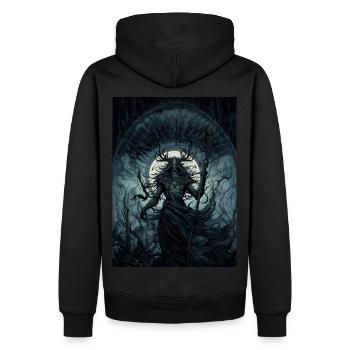 Démon mythologique - Scène sombre - Sweat à capuche Premium bio Homme - noir - Dos - Nico (187cm)