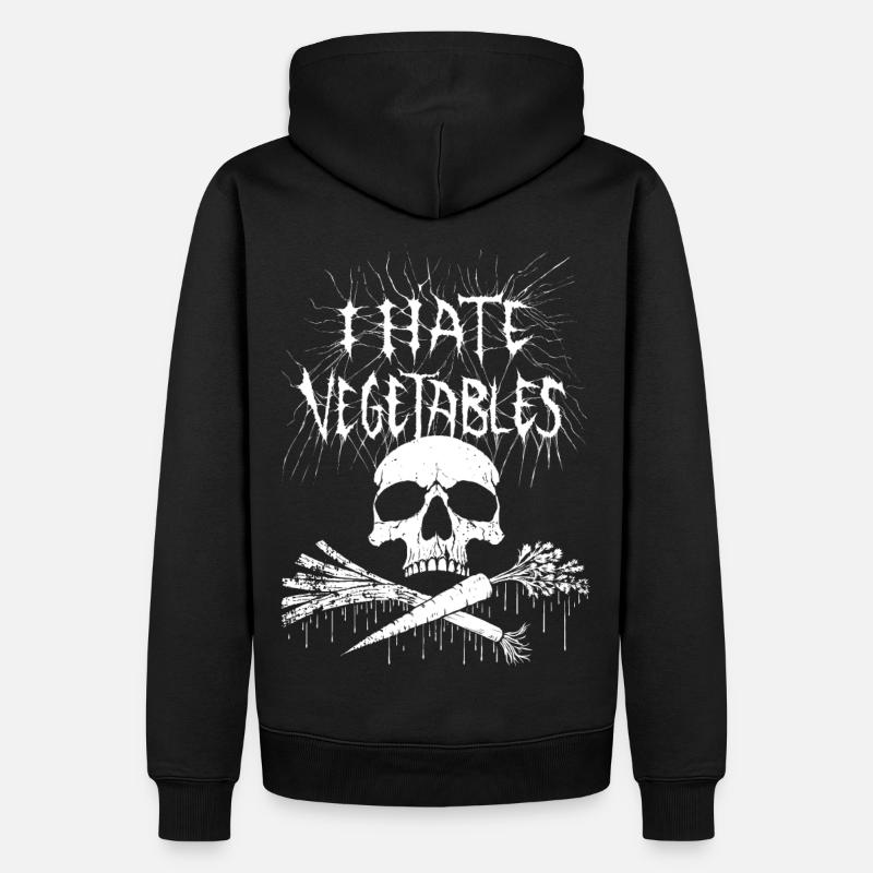 I hate vegetables! - Sweat à capuche Premium bio Homme - noir