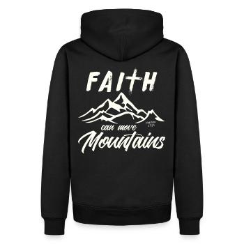 Faith can move Mountains, Christian gift. - Men’s Premium Organic Hoodie - black - Back - Nico (187cm)