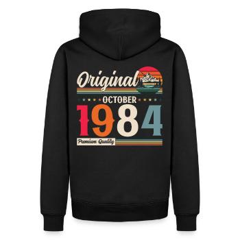 40th Birthday Original October 1984 Volume 84 - Men’s Premium Organic Hoodie - black - Back - Nico (187cm)