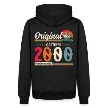24. Geburtstag Vintage Oktober 2000 Jahrgang - Männer Premium Bio Hoodie - Schwarz - Hinten - Nico (187cm)
