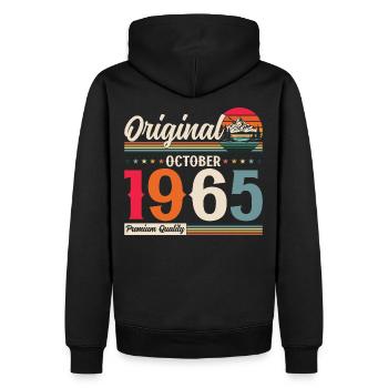 59. Geburtstag Legende Oktober 1965 Jahrgang 65 - Männer Premium Bio Hoodie - Schwarz - Hinten - Nico (187cm)