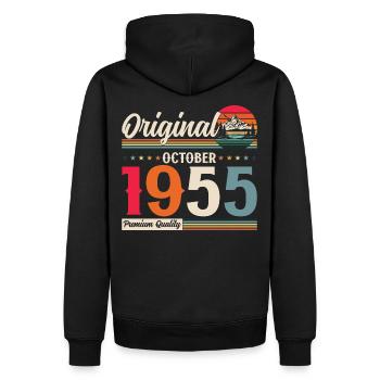 70. Geburtstag Legende Oktober 1955 Jahrgang 55 - Männer Premium Bio Hoodie - Schwarz - Hinten - Nico (187cm)