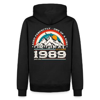 35th Birthday Legend October 1989 Born 89 - Men’s Premium Organic Hoodie - black - Back - Nico (187cm)