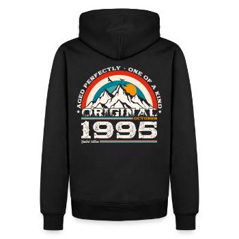 30e anniversaire Légende Octobre 1995 Volume 95 - Sweat à capuche Premium bio Homme - noir - Dos - Nico (187cm)