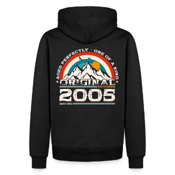 20e anniversaire Légende Octobre 2005 Volume 05 - Sweat à capuche Premium bio Homme - noir - Dos - Nico (187cm)