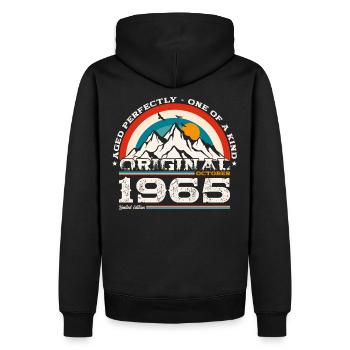 59. Geburtstag Legende Oktober 1965 Jahrgang 65 - Männer Premium Bio Hoodie - Schwarz - Hinten - Nico (187cm)
