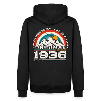 88e anniversaire Original octobre 1936 Né en 1936 - Sweat à capuche Premium bio Homme - noir - Dos - Nico (187cm)