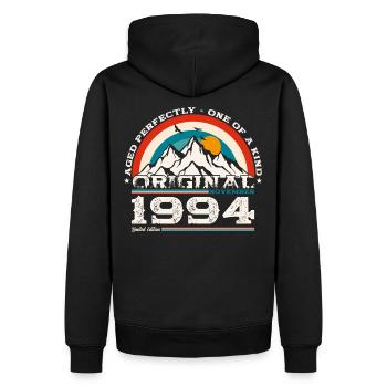 30e anniversaire Original Novembre 1994 Volume 94 - Sweat à capuche Premium bio Homme - noir - Dos - Nico (187cm)