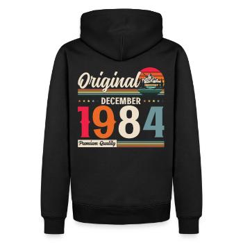 40e anniversaire Légende Décembre 1984 Volume 84 - Sweat à capuche Premium bio Homme - noir - Dos - Nico (187cm)